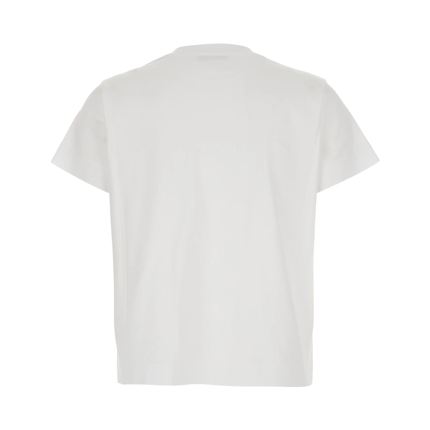 White T-Shirt with Lettering Logo on the Front in Cotton Woman