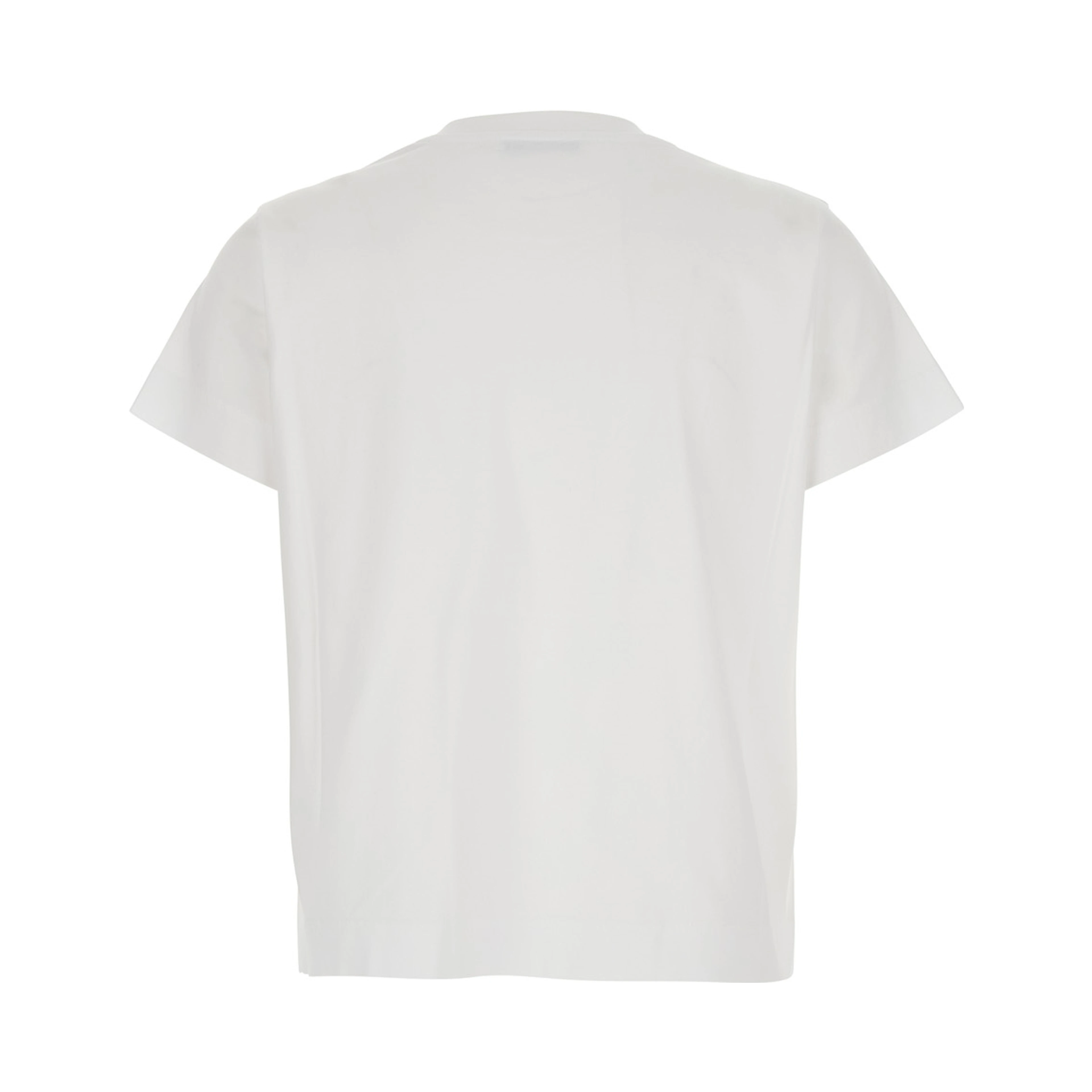 White T-Shirt with Lettering Logo on the Front in Cotton Woman