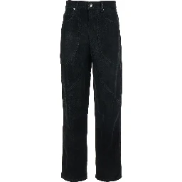 Kelvina Black Jeans with Logo Patch on the Rear and Tapered Leg in Denim Woman