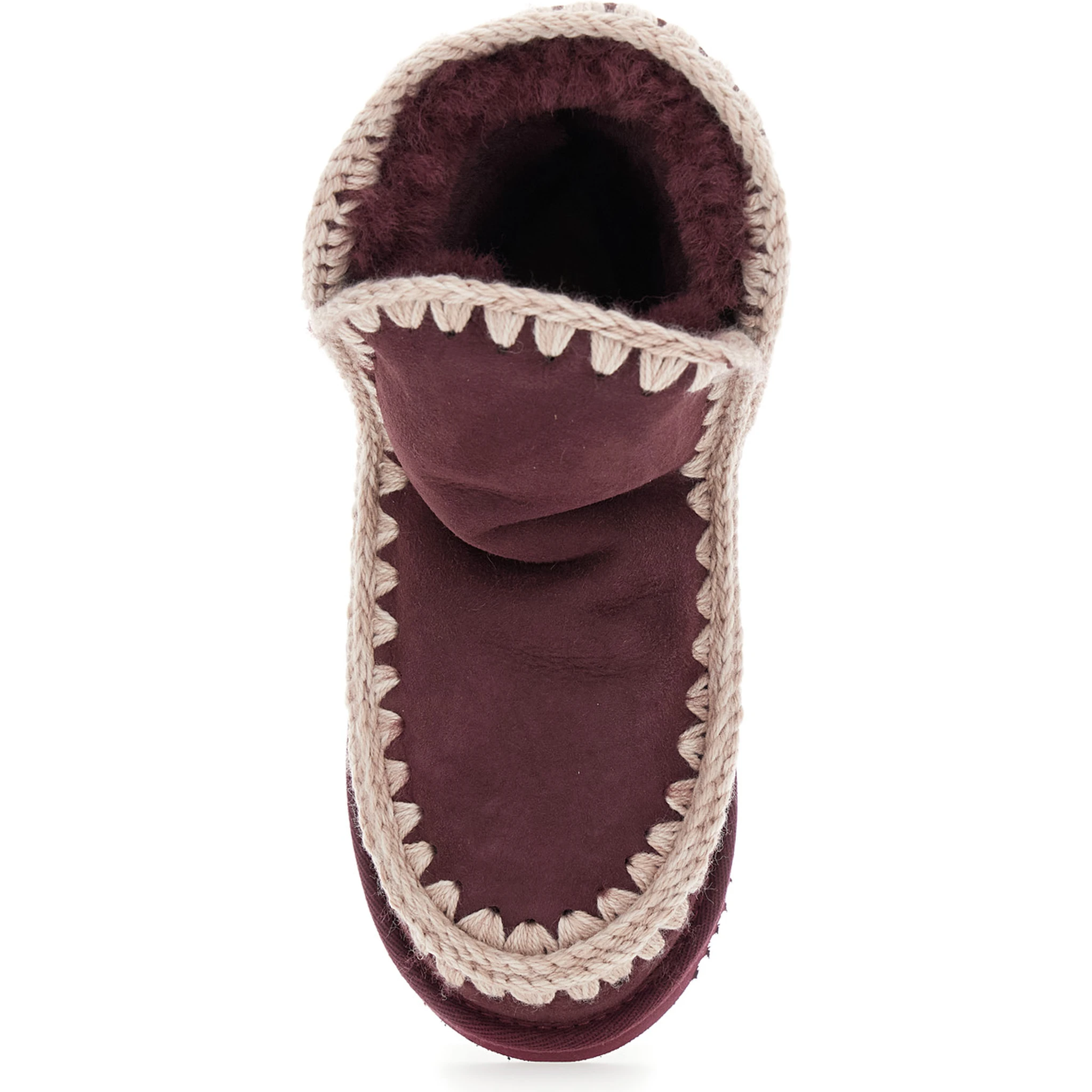 Eskimo Bordeaux Ankle Boots with Crochet Details and Logo Patch on the Rear in Suede Woman