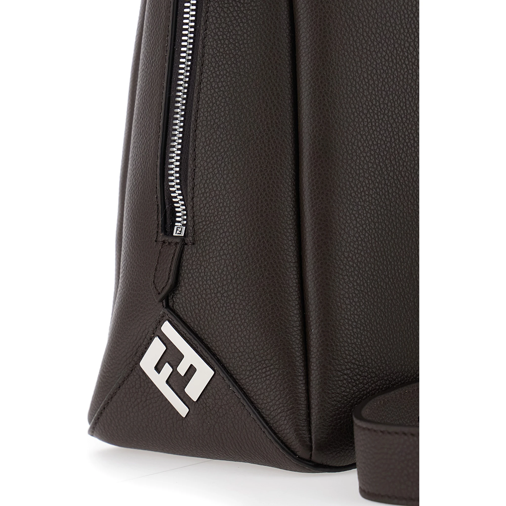 Lui Large Brown Shoulder Bag with Removable Strap in Leather Man