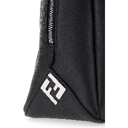 Lui Large Black Shoulder Bag with Removable Strap in Leather Man