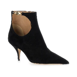 Agia Black Ankle Boots with Cut-Out Detail and Stiletto Heel in Suede Woman