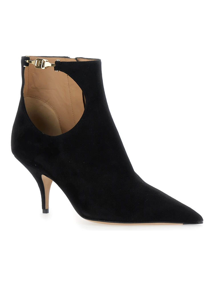Agia Black Ankle Boots with Cut-Out Detail and Stiletto Heel in Suede Woman
