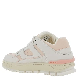 Area Lo Pink Low Top Sneakers with Logo Patch on the Tongue and Chunky Sole in Leather Woman