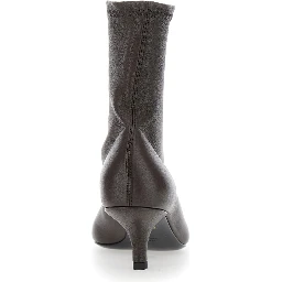 Brown Ankle Boots with Pointed Toe  in Leather Woman