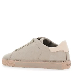 Clean 90 Grey Low Top Sneakers with Logo Embroidery on the Side in Leather Woman