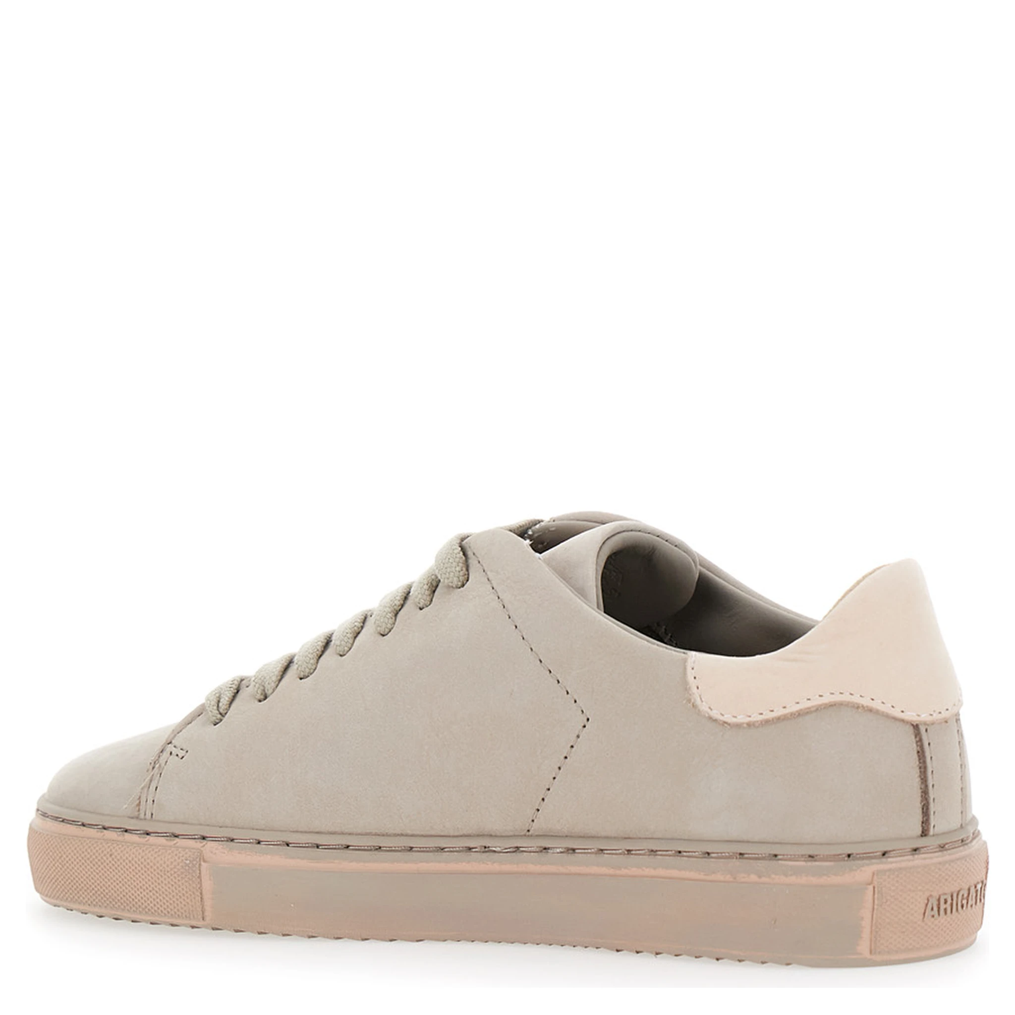 Clean 90 Grey Low Top Sneakers with Logo Embroidery on the Side in Leather Woman