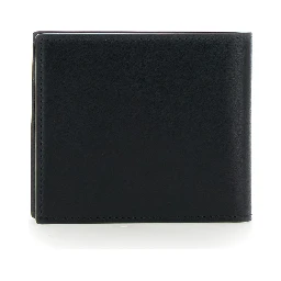 Bi-Fold Wallwt with Logo Lettering on the Front in Leather Man