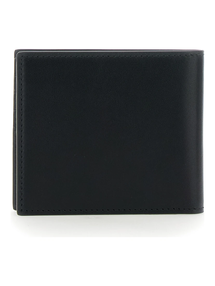 Bi-Fold Wallwt with Logo Lettering on the Front in Leather Man