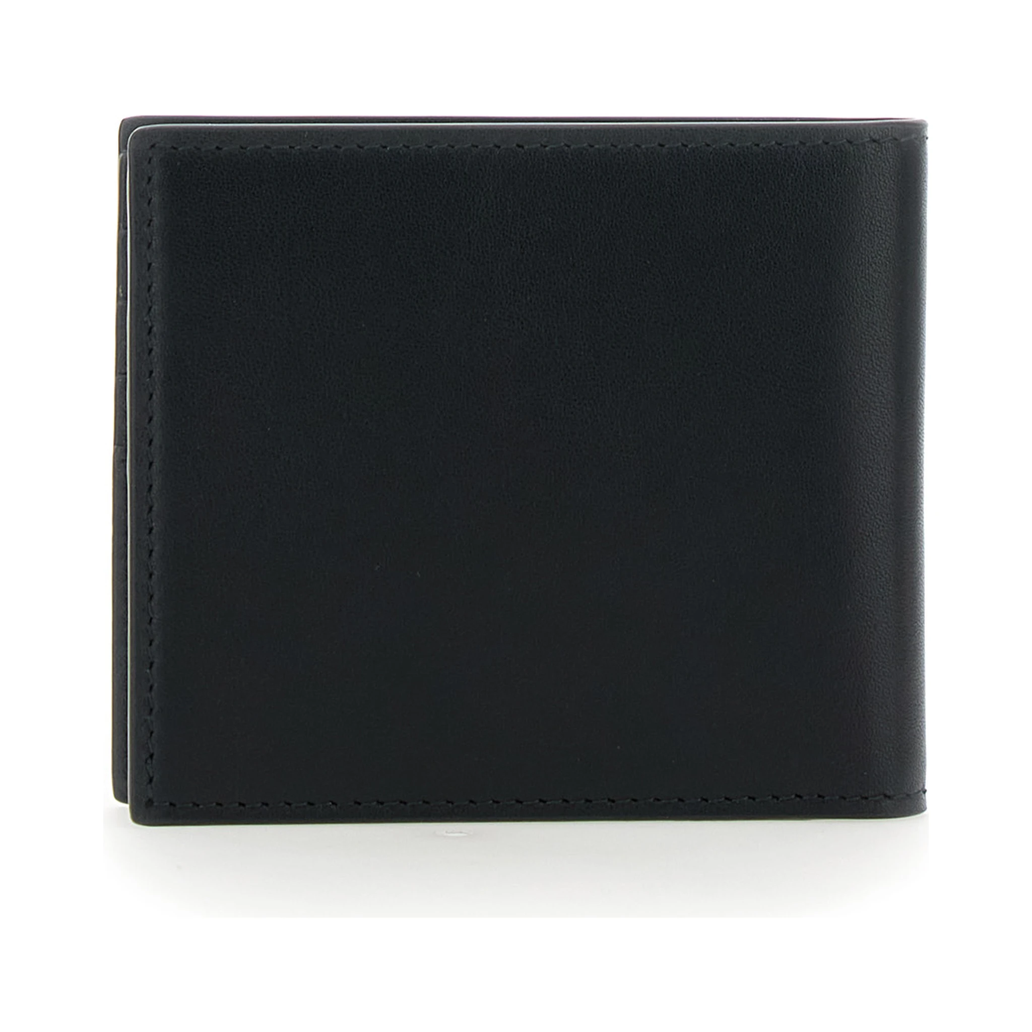 Bi-Fold Wallwt with Logo Lettering on the Front in Leather Man