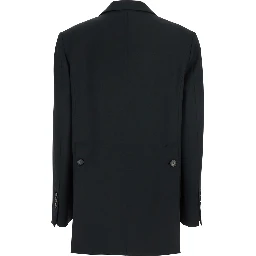 Diver Black Single-Breasted Jacket with Notched Revers in Wool Blend Woman