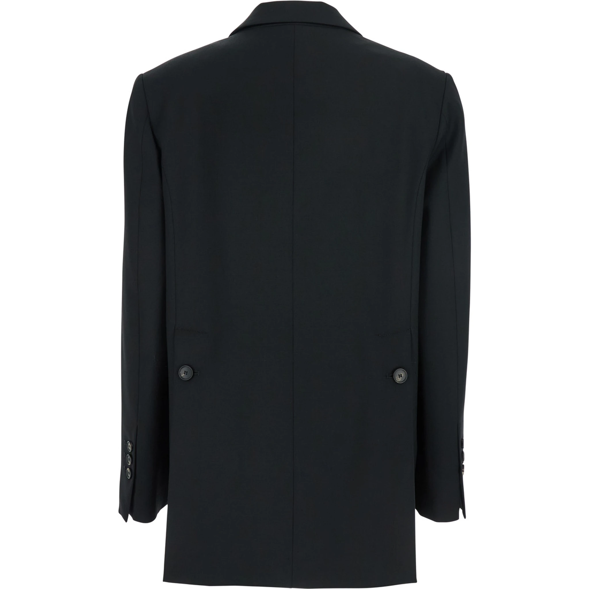 Diver Black Single-Breasted Jacket with Notched Revers in Wool Blend Woman