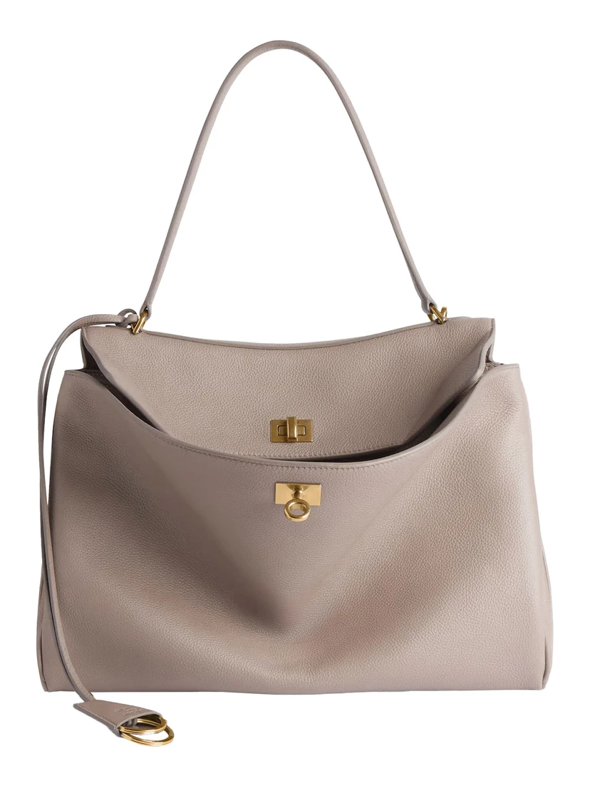 Rodeo Beige Medium Handbag with Removable Key Holder in Smooth Leather Woman