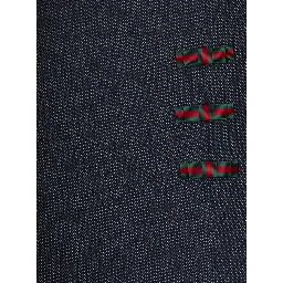 Blue Round Neck Dress with Web Details in Cotton Girl