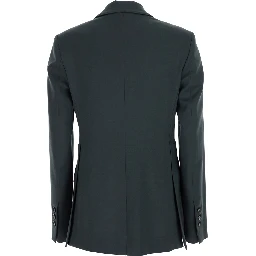 Soho Grey Double-Breasted Jacket with Notched Revers in Wool Blend Woman