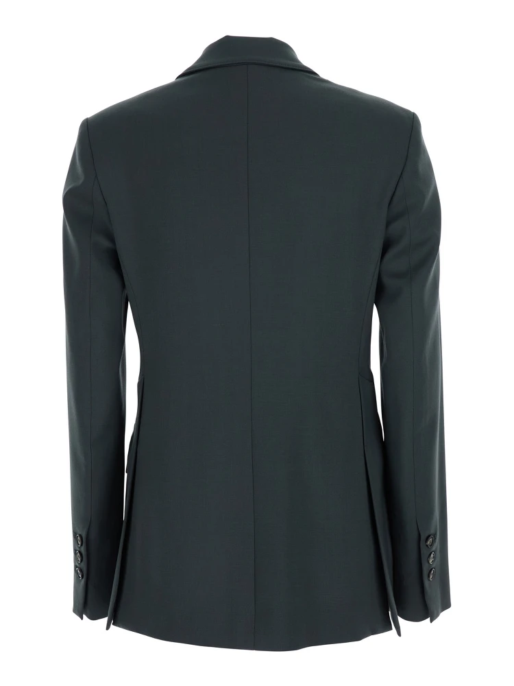 Soho Grey Double-Breasted Jacket with Notched Revers in Wool Blend Woman alternative