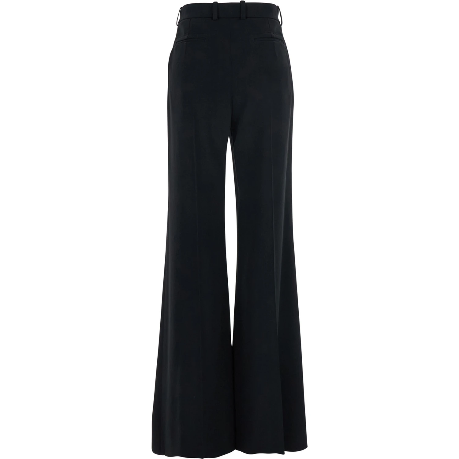 Black Pants with High Waist and Wide Leg in Viscose Blend Stretch Woman
