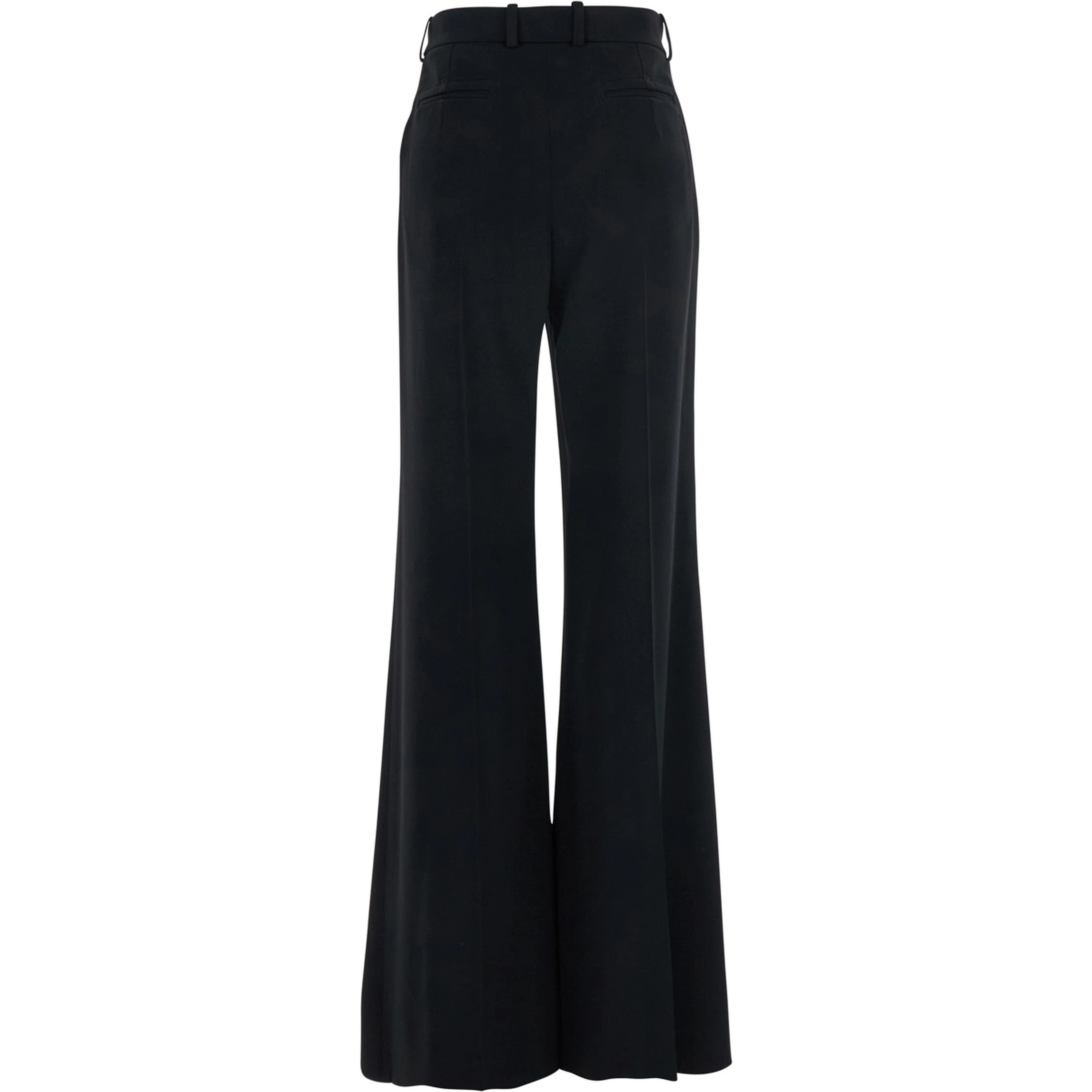Black Pants with High Waist and Wide Leg in Viscose Blend Stretch Woman