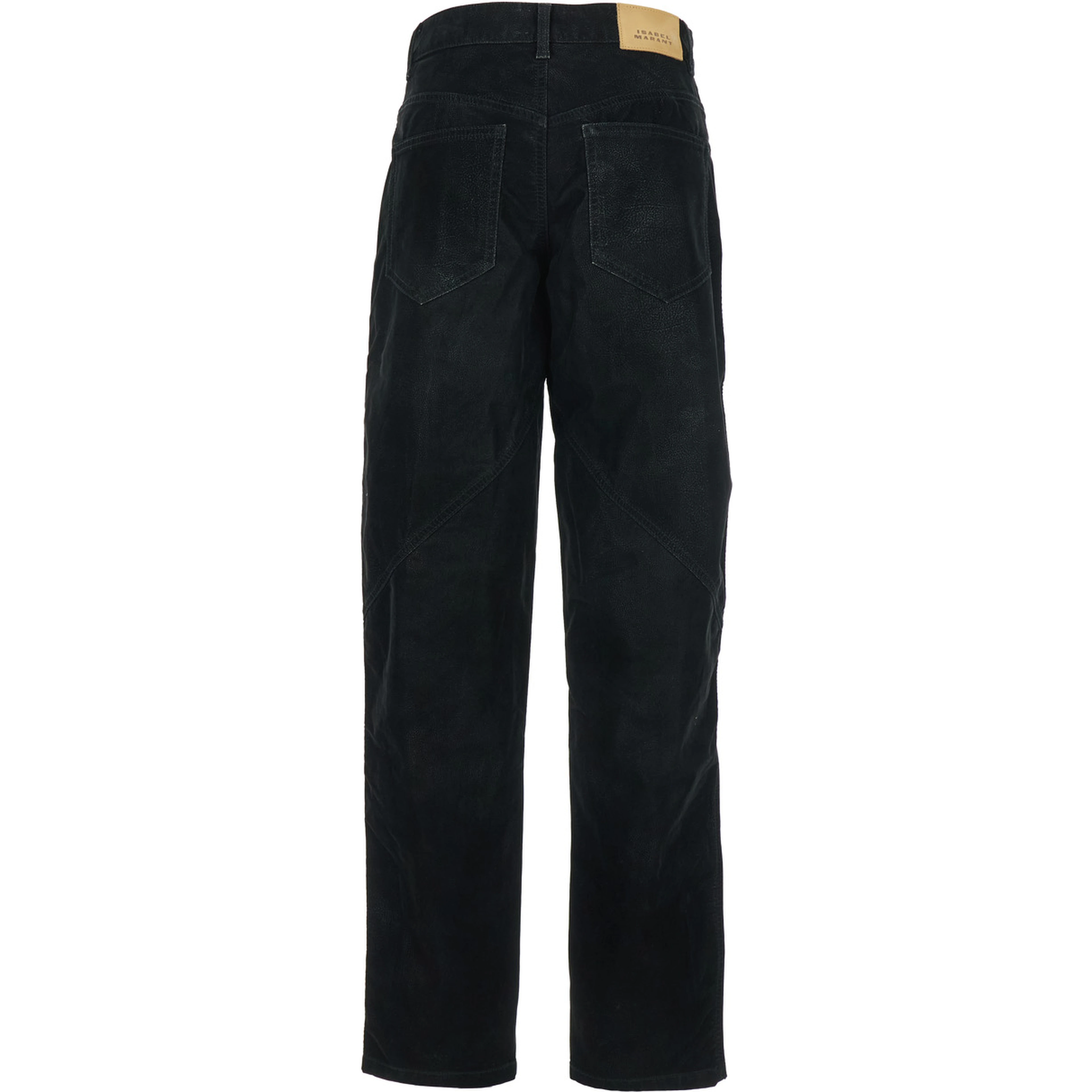Kelvina Black Jeans with Logo Patch on the Rear and Tapered Leg in Denim Woman