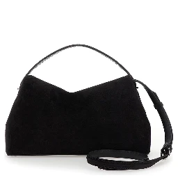 T-Lock Brown Handbag with with Shoulder Strap and T-lock Closure in Suede Woman