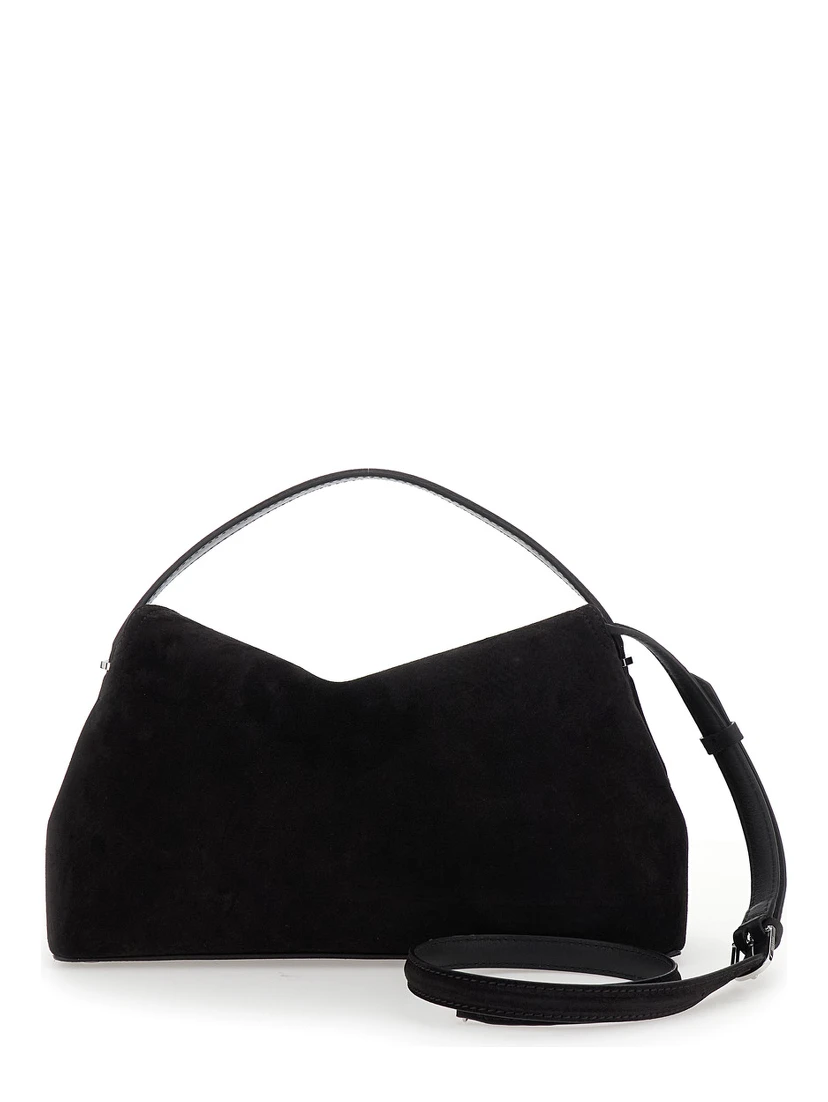 T-Lock Brown Handbag with with Shoulder Strap and T-lock Closure in Suede Woman