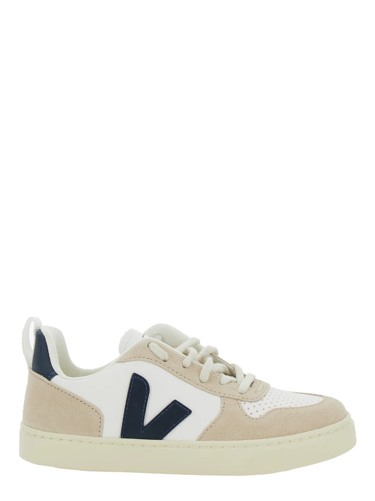V-10 Sneaker With Suede Inserts in Faux Leather Boy