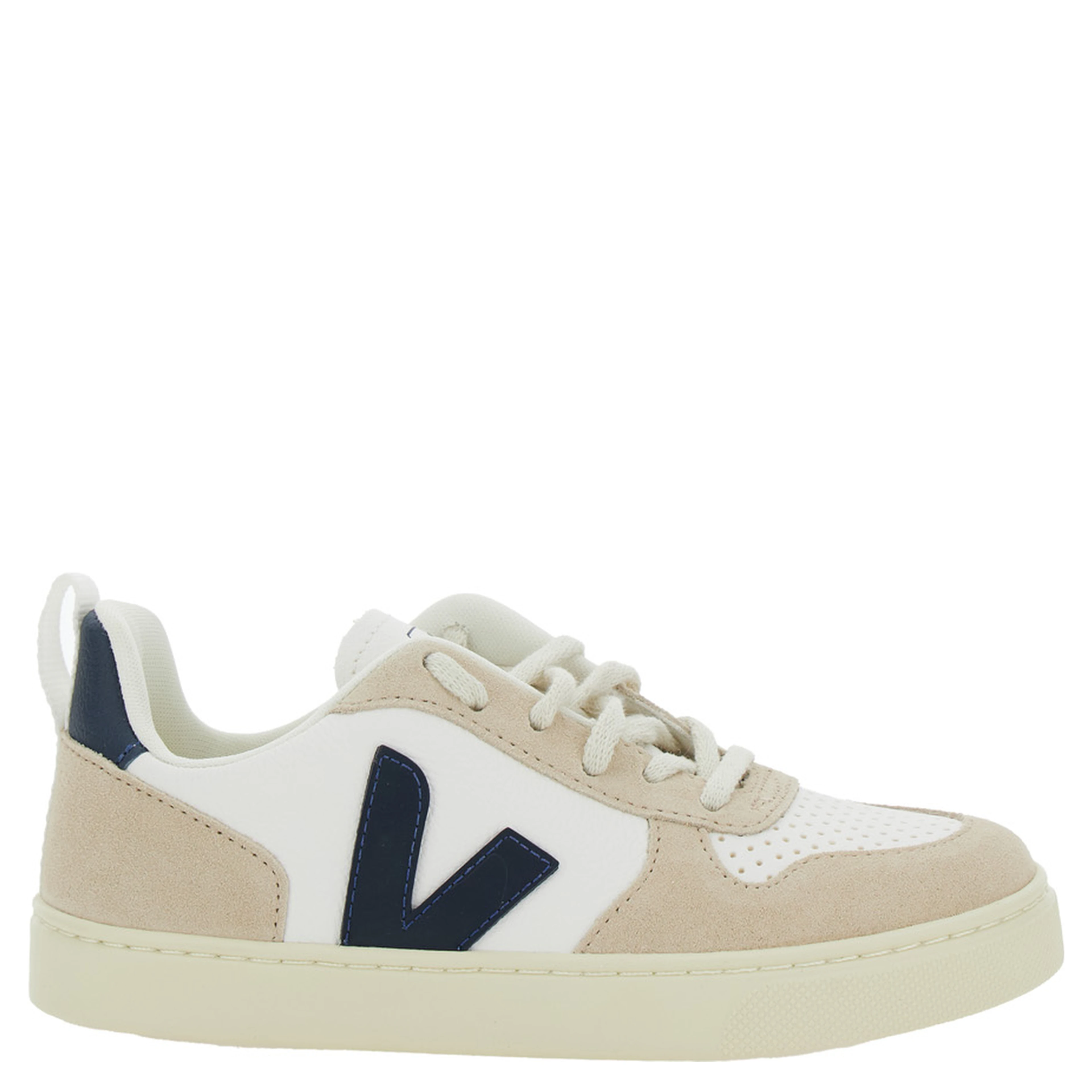 V-10 Sneaker With Suede Inserts in Faux Leather Boy