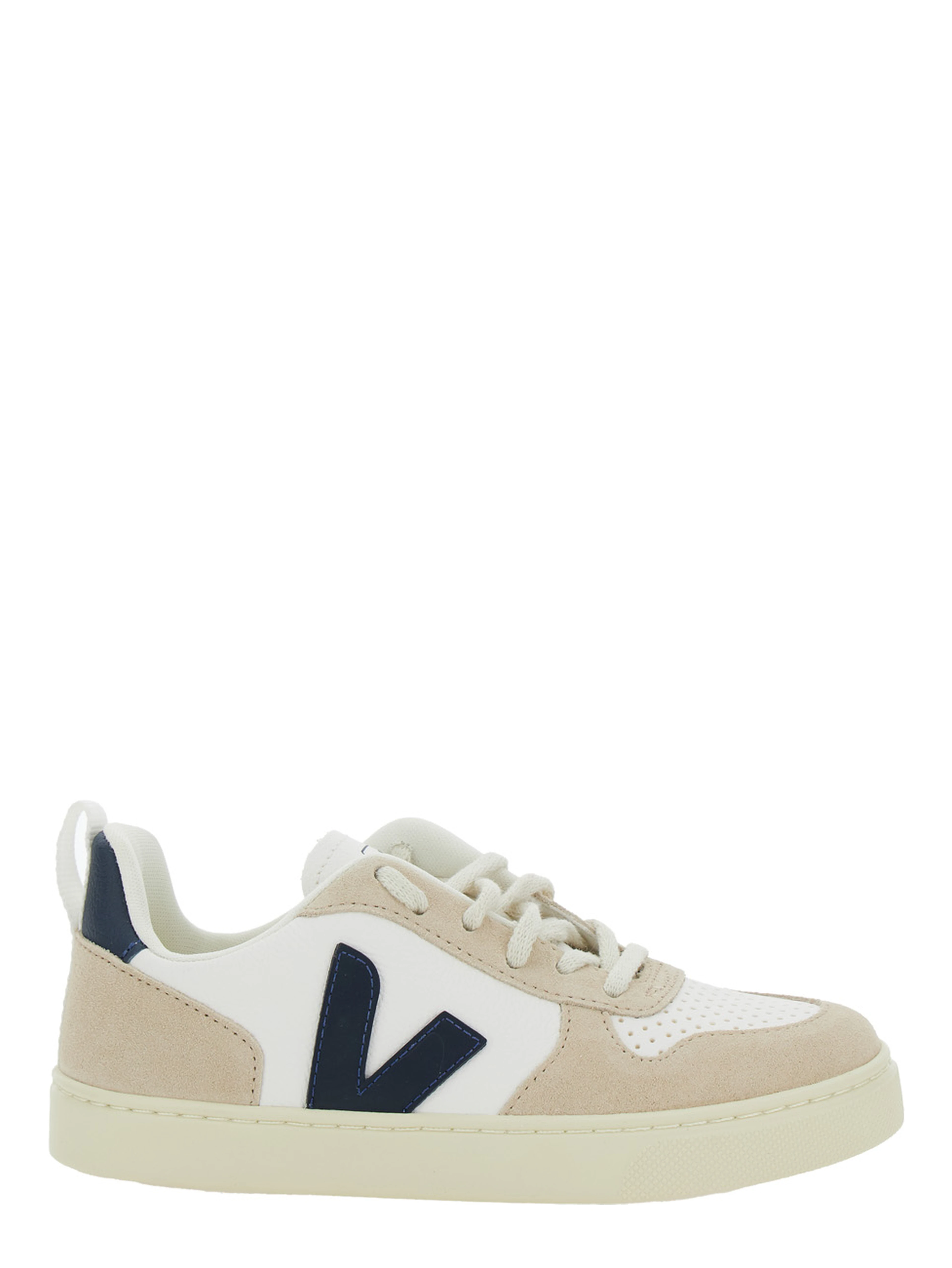 V-10 Sneaker With Suede Inserts in Faux Leather Boy