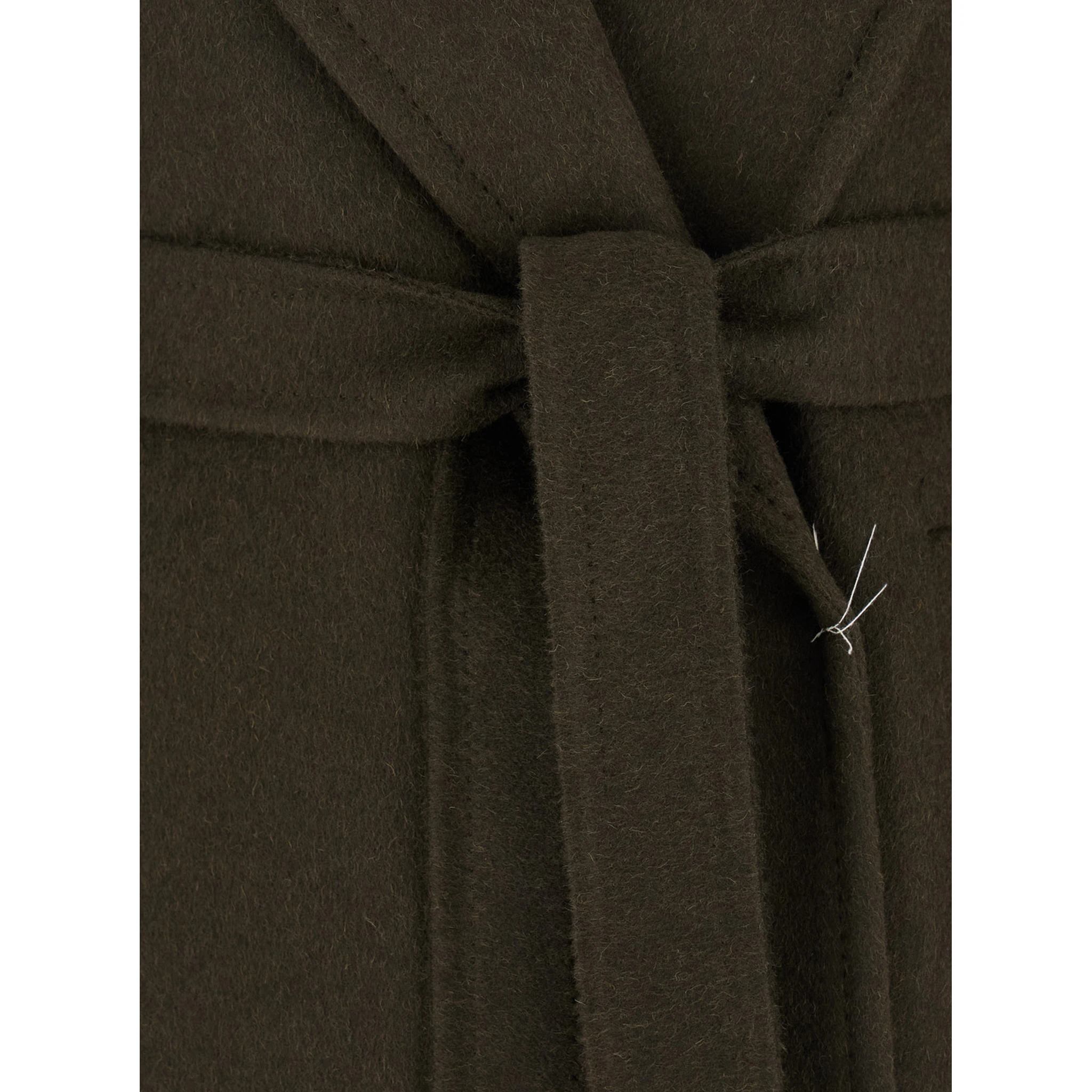 Verna Green Coat with Wide Notched Revers in Wool Woman