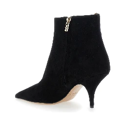 Agia Black Ankle Boots with Cut-Out Detail and Stiletto Heel in Suede Woman