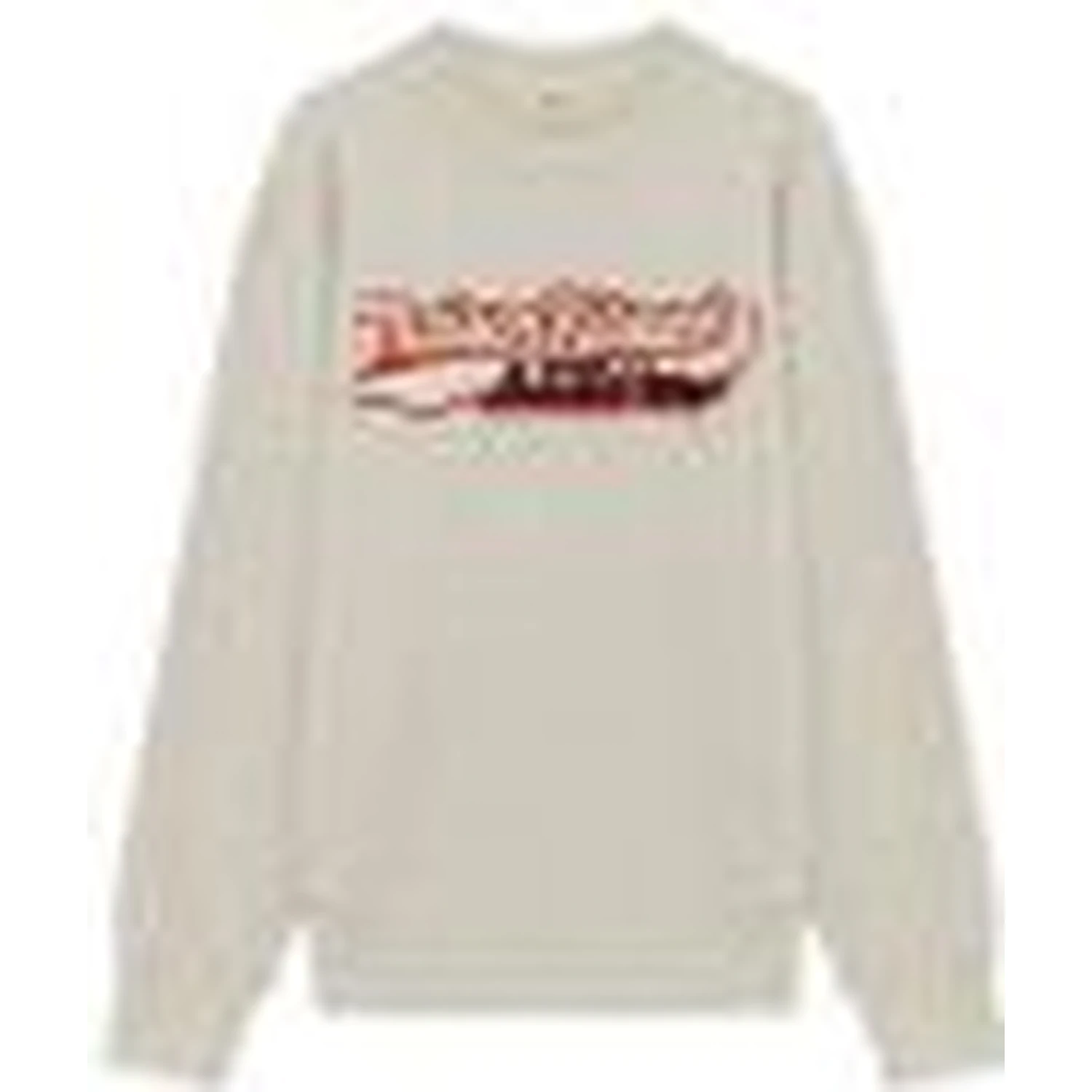 Grey Crewneck Sweatshirt with Print on the Front and Ribbed Trims in Cotton Man