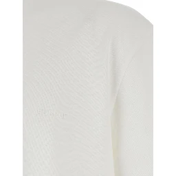 White Crewneck T-Shirt with Dropped Shoulders in Cotton Man