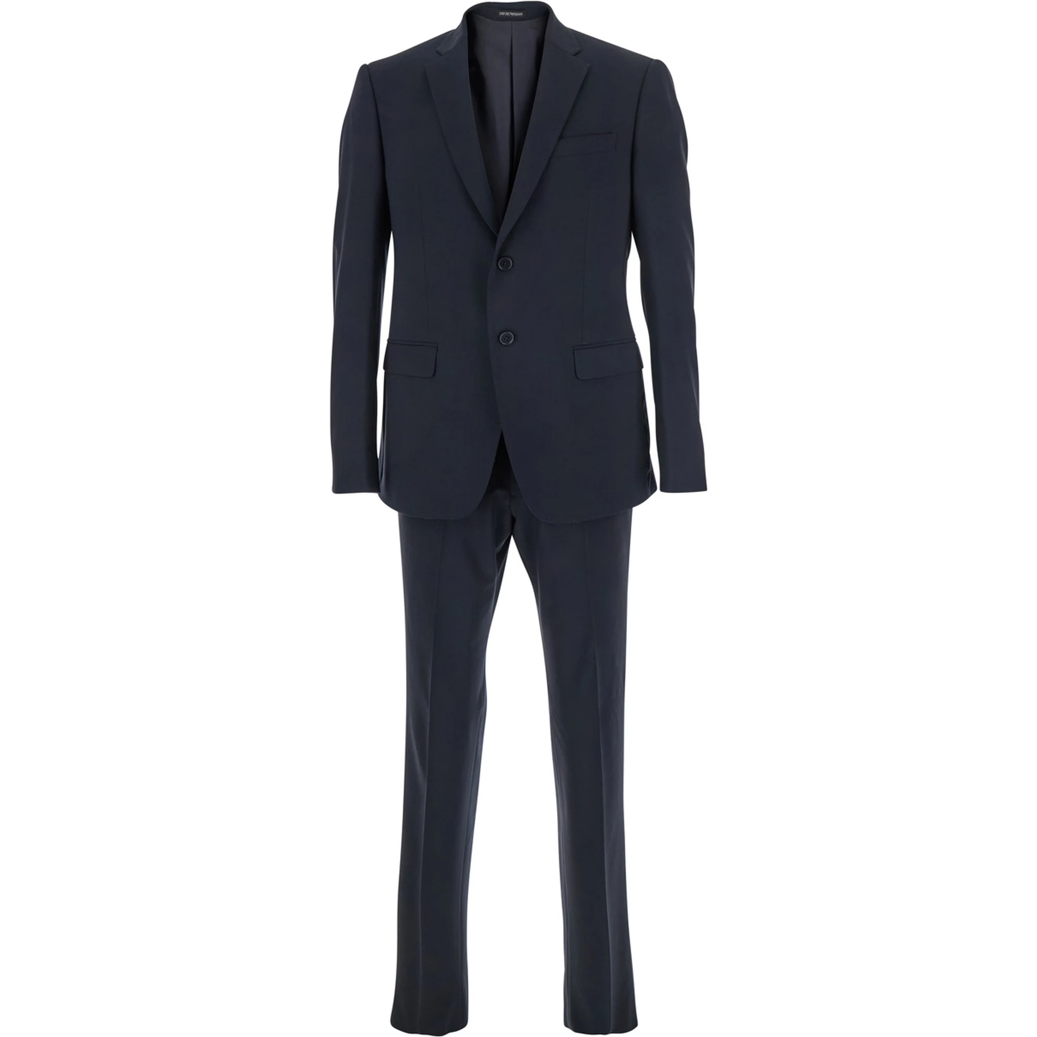 Blue Double-Breasted Suit with Classic Revers in Wool Man