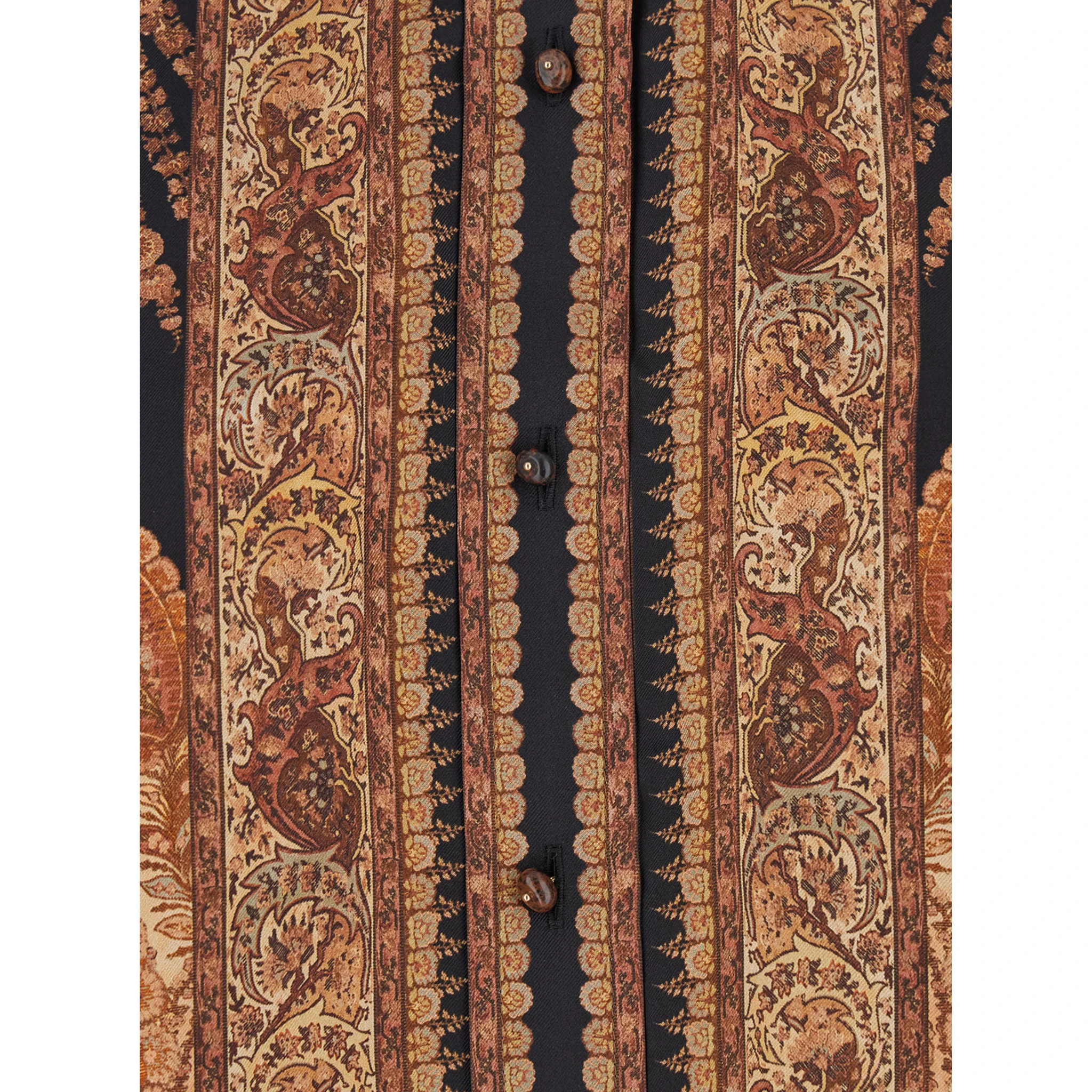 Multicolor Shirt with Pointed Collar and Paisley Motif in Silk Woman