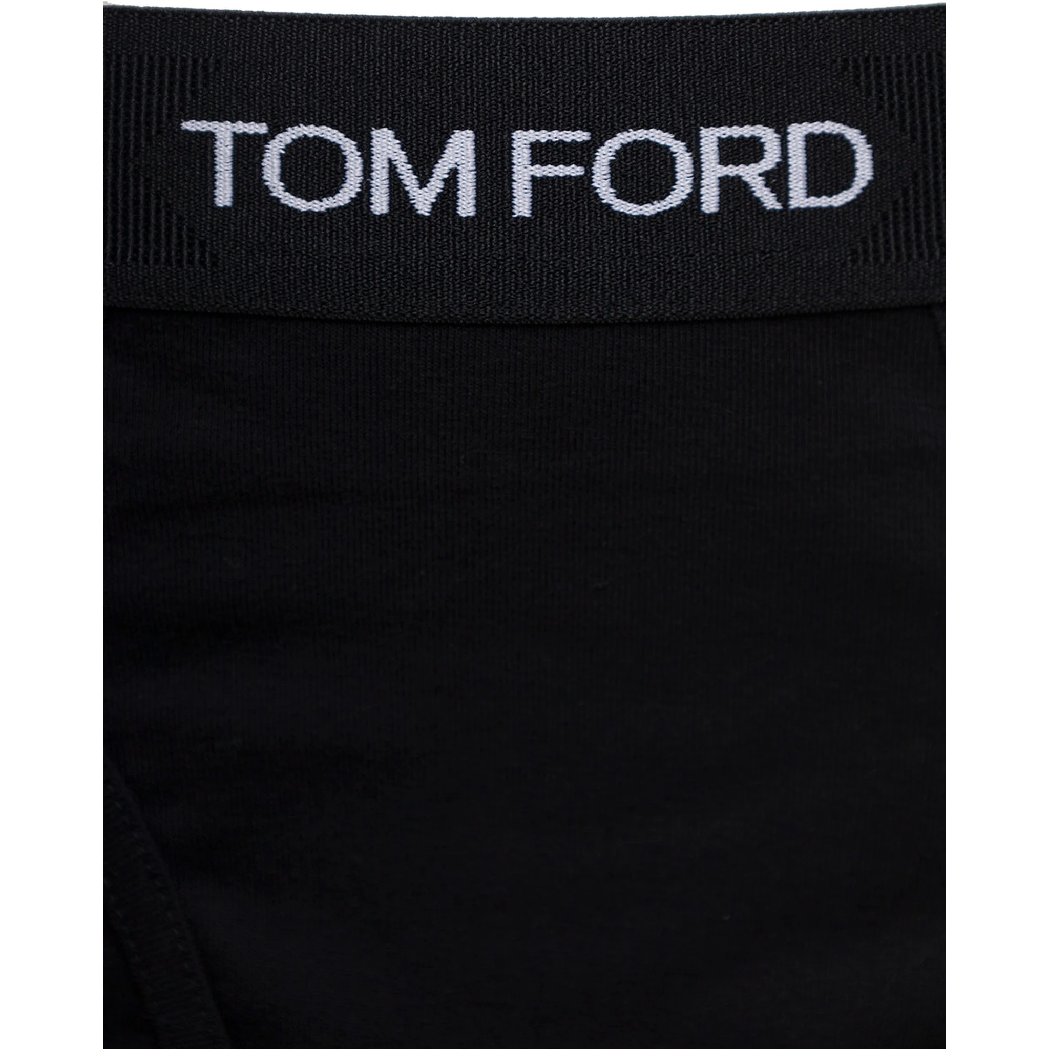 Black Briefs with Logged Waistband in Cotton Stretch Man