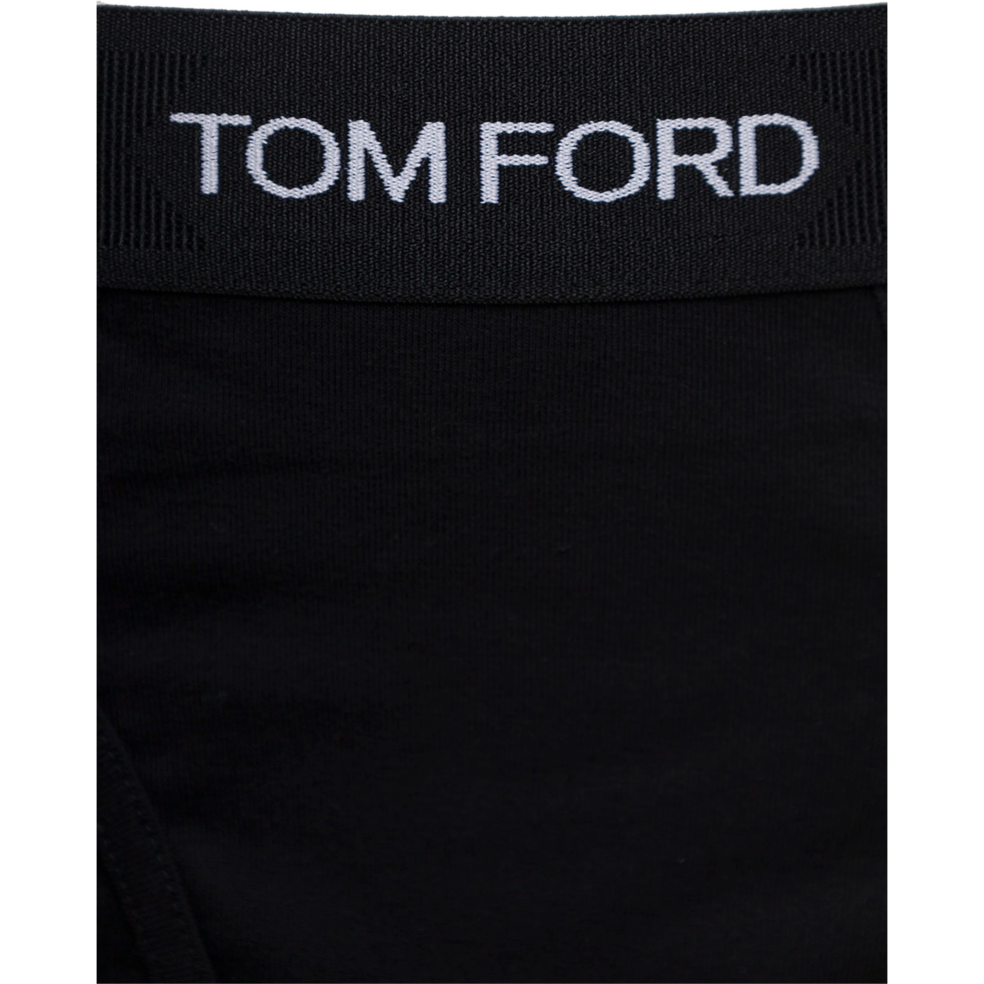 Black Briefs with Logged Waistband in Cotton Stretch Man