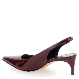 Luisa Bordeaux Slingback Pumps with Low Heel in Patent Leather Woman