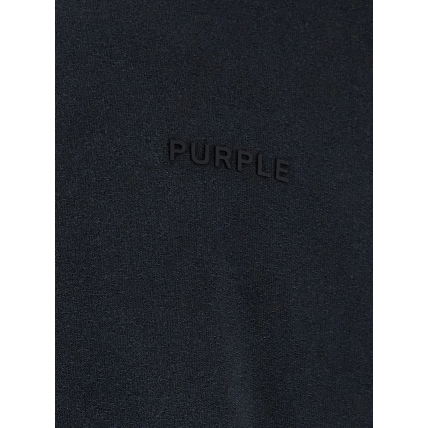 Black Crewneck T-Shirt with Long Sleeves and Tonal Logo Lettering Embroidery on the Front in Cotton Man