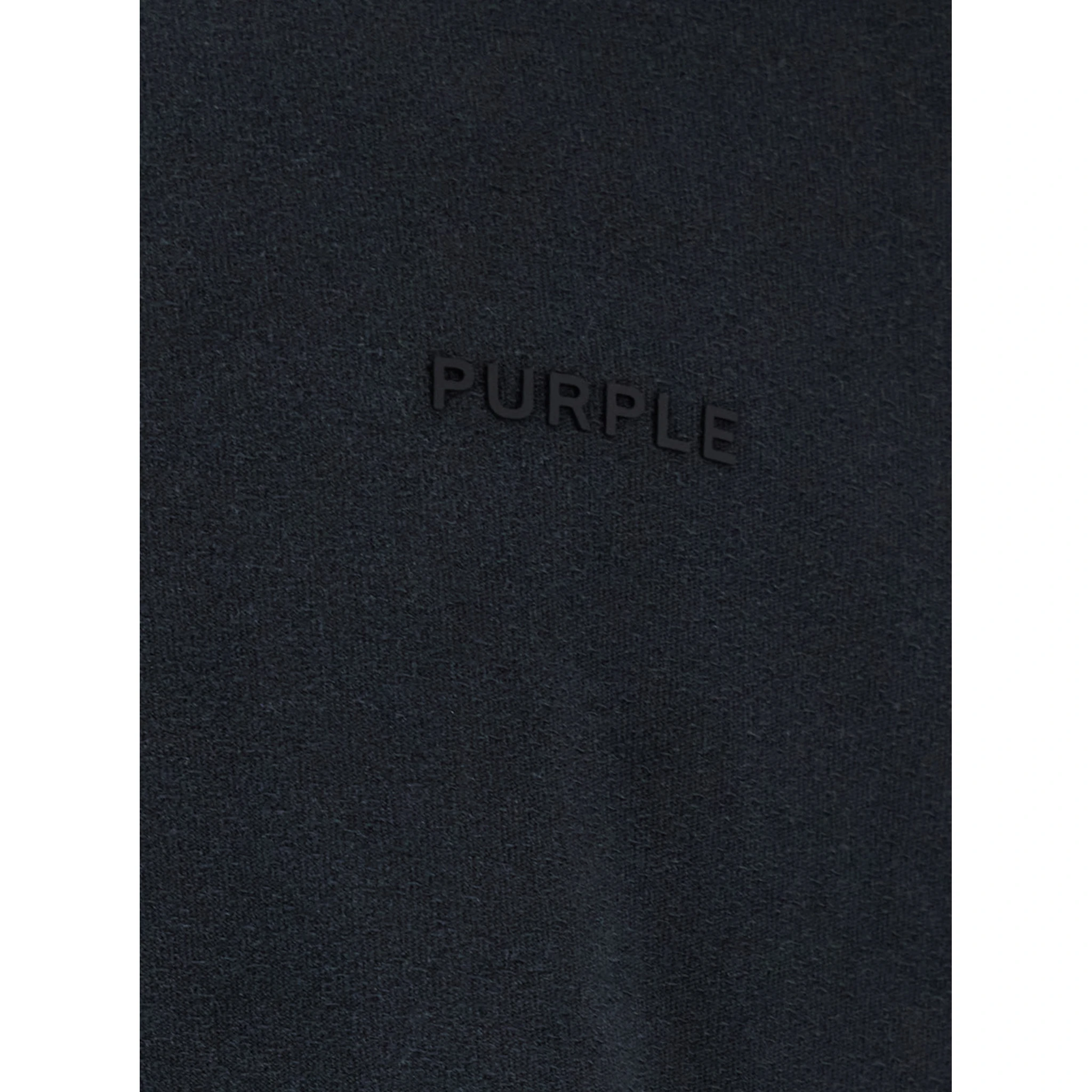 Black Crewneck T-Shirt with Long Sleeves and Tonal Logo Lettering Embroidery on the Front in Cotton Man