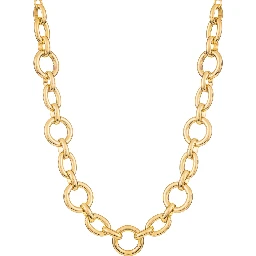 Charlotte Metallic Necklace with Chain-Link Design in Gold Plated Bronze Woman