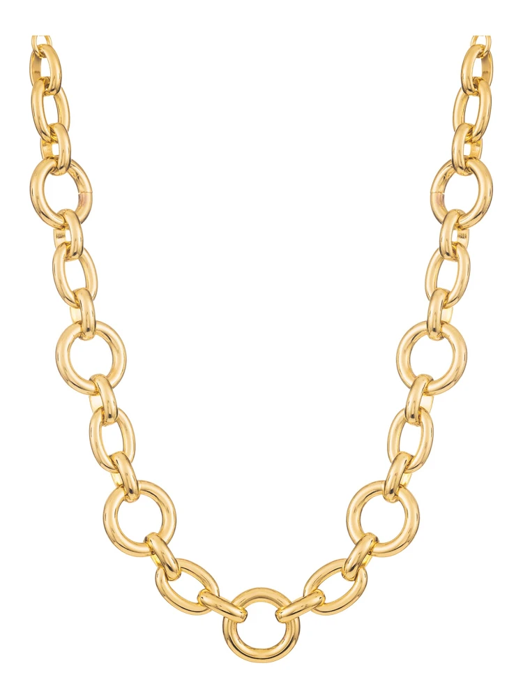 Charlotte Metallic Necklace with Chain-Link Design in Gold Plated Bronze Woman