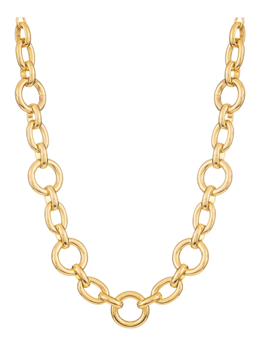 Charlotte Metallic Necklace with Chain-Link Design in Gold Plated Bronze Woman