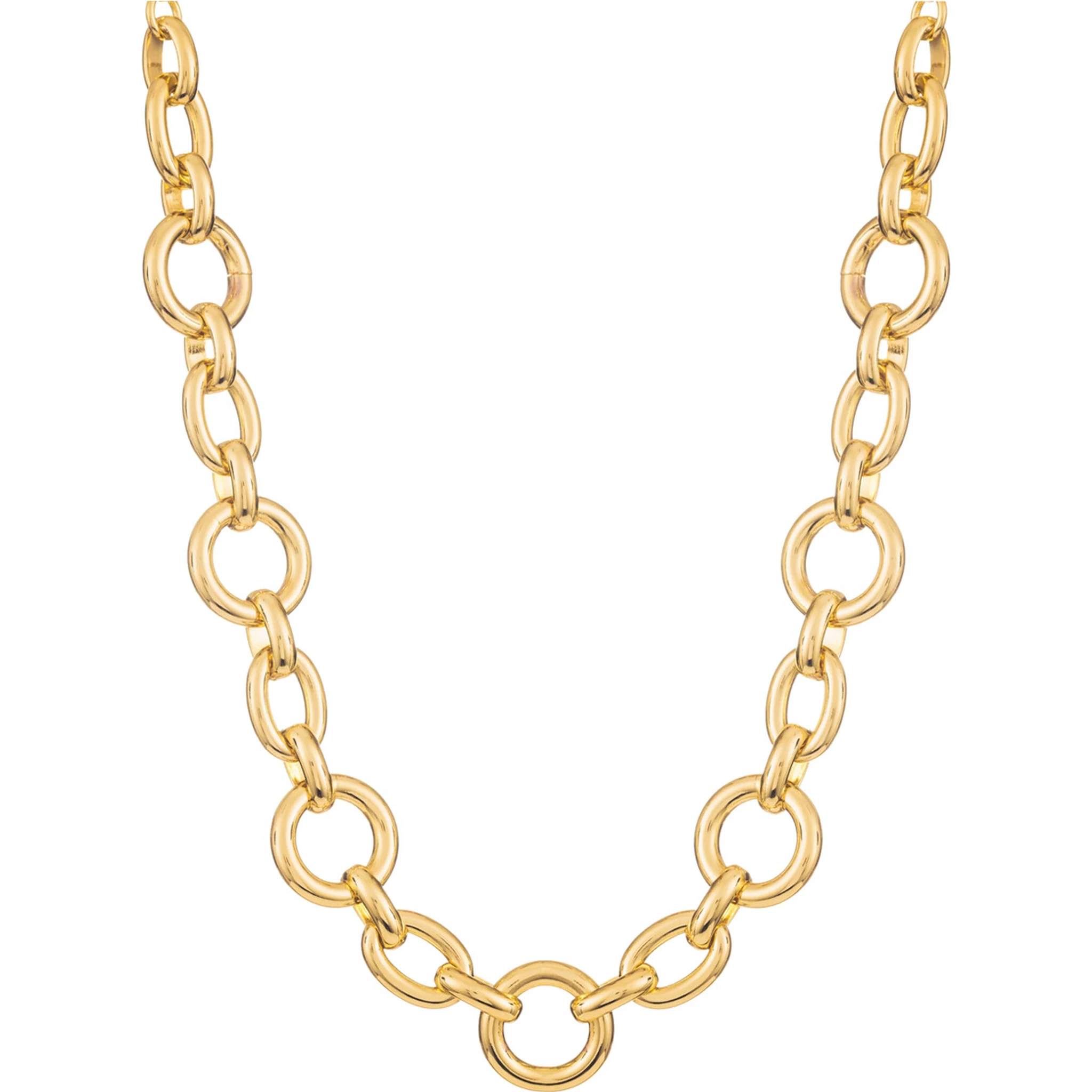 Charlotte Metallic Necklace with Chain-Link Design in Gold Plated Bronze Woman
