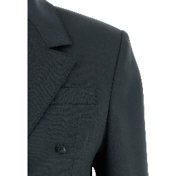 Soho Grey Double-Breasted Jacket with Notched Revers in Wool Blend Woman