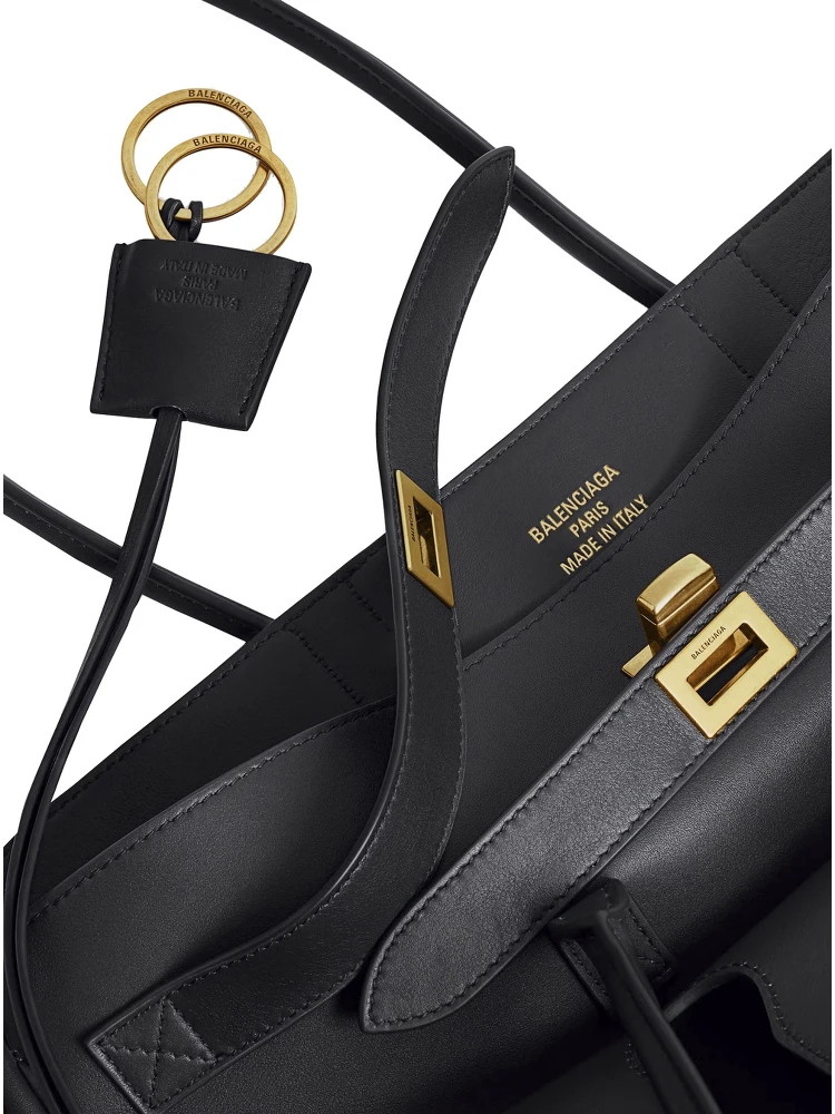 Bel Air Carry On Black Medium Tote Bag with Removable Keychain and Two Top Handles in Leather Woman alternative