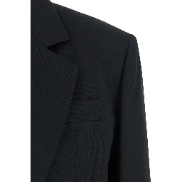 Diver Black Single-Breasted Jacket with Notched Revers in Wool Blend Woman