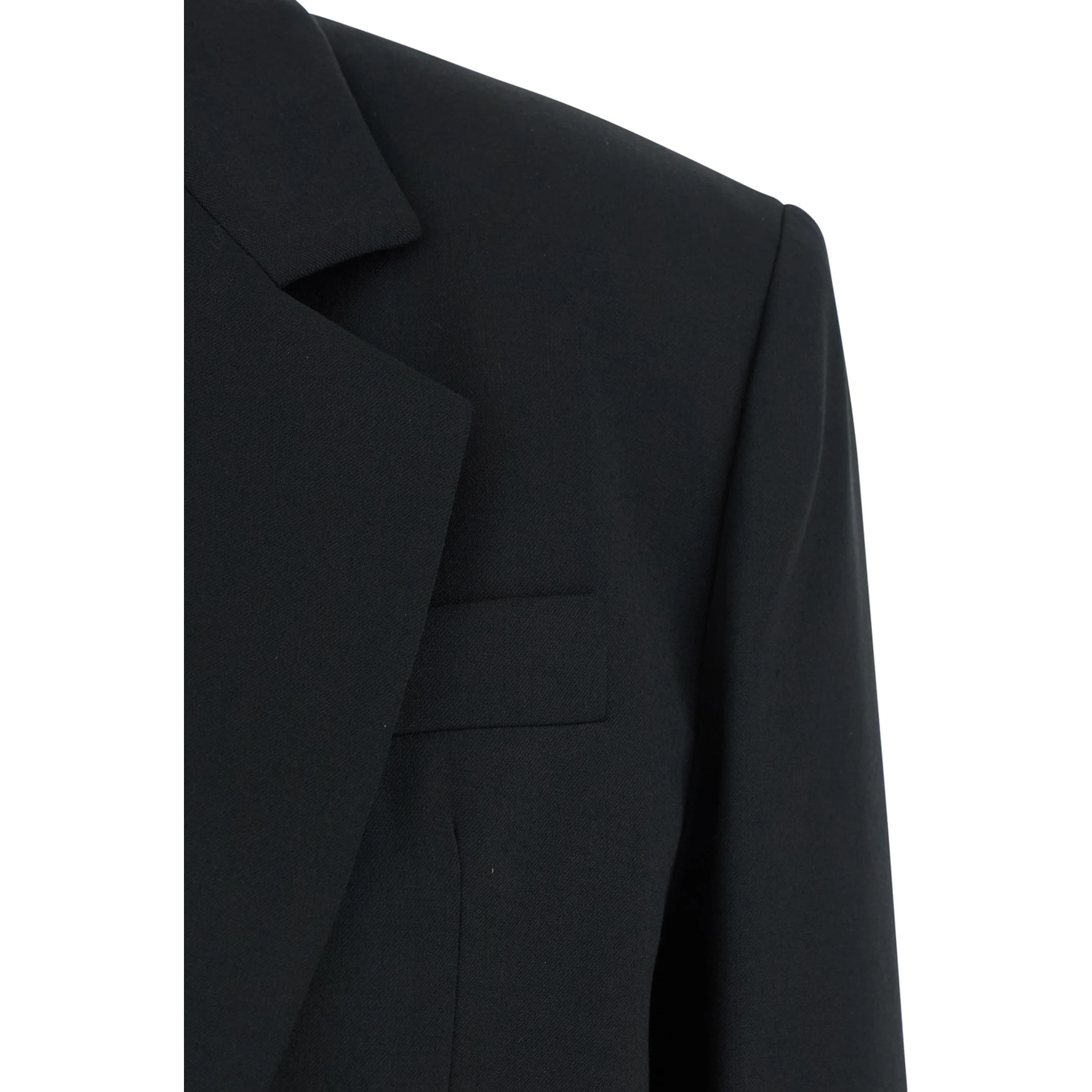 Diver Black Single-Breasted Jacket with Notched Revers in Wool Blend Woman