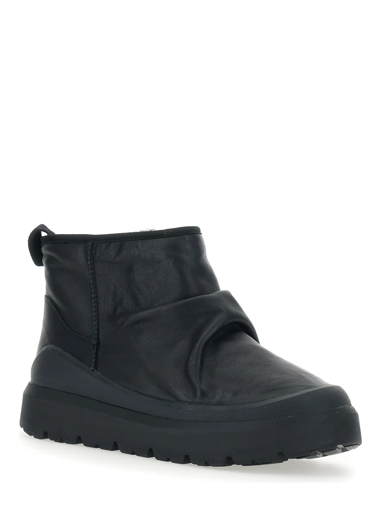 Heritage Utility Black Ankle Boots with Ruffle Detail in Leather Man alternative