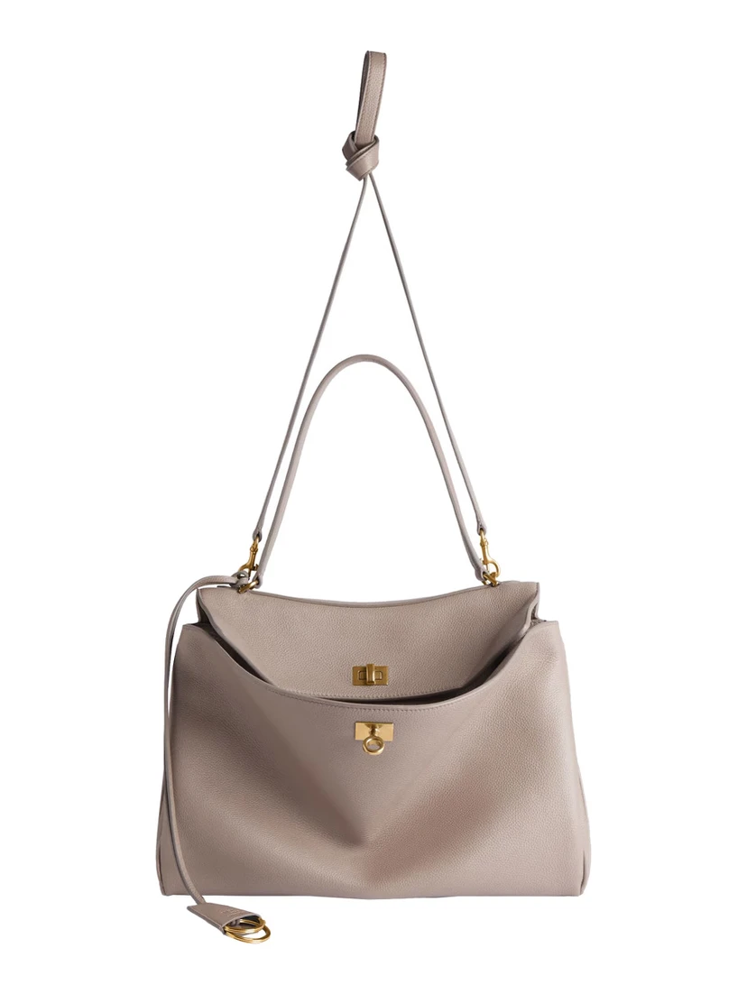 Rodeo Beige Medium Handbag with Removable Key Holder in Smooth Leather Woman